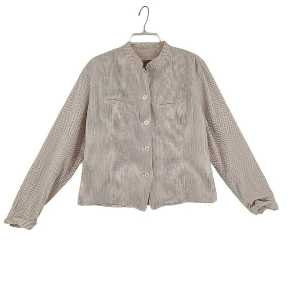 AT Denim tan button down top size xl - Picture 1 of 9